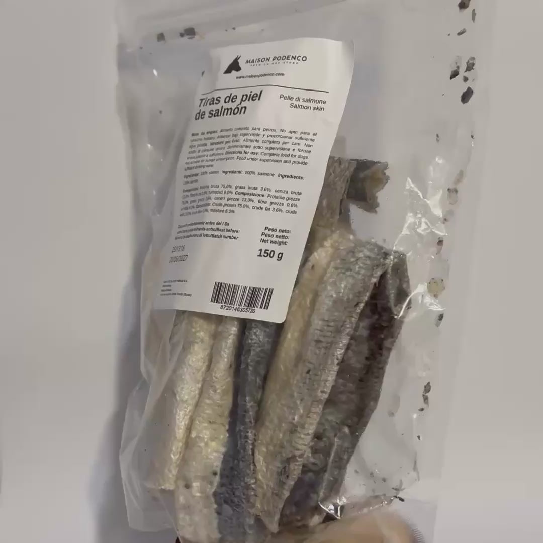 Tiras de piel de salmón